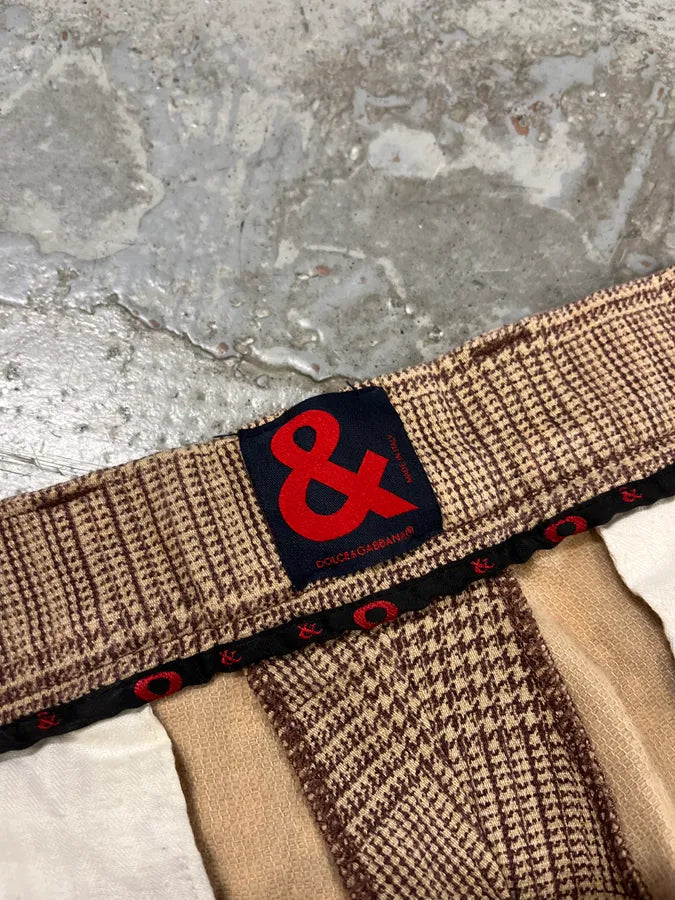 2000s Dolce & Gabbana Beige Tartan Pants VrsvRra 10