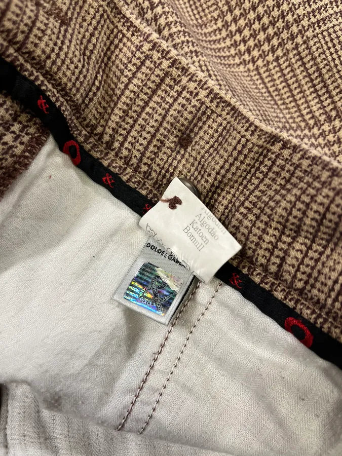 2000s Dolce & Gabbana Beige Tartan Pants VrsvRra 12