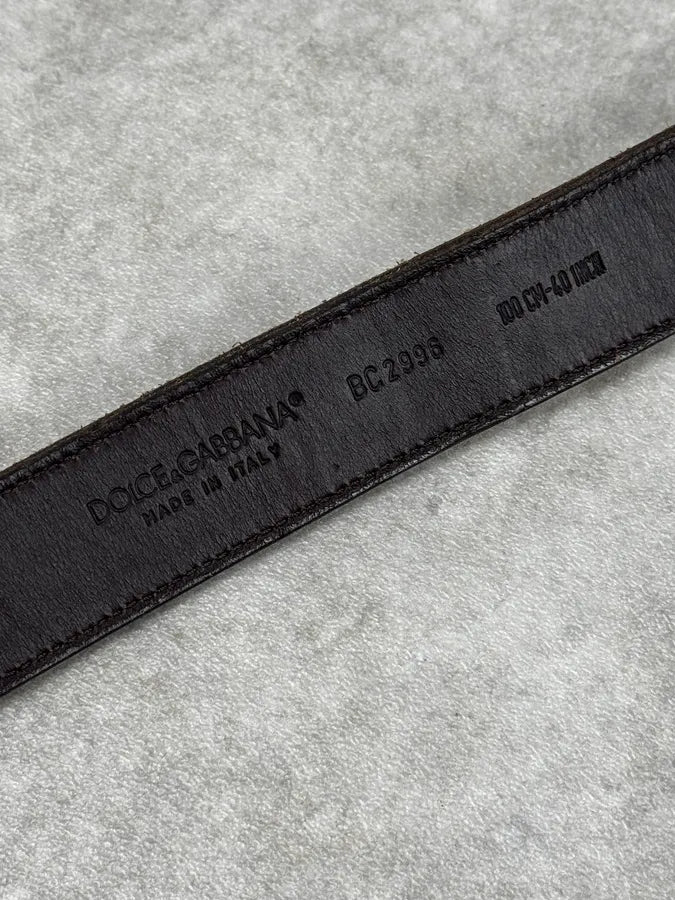 2000s Dolce & Gabbana Beige Taupe Classic Suede Belt rBFttgv 6