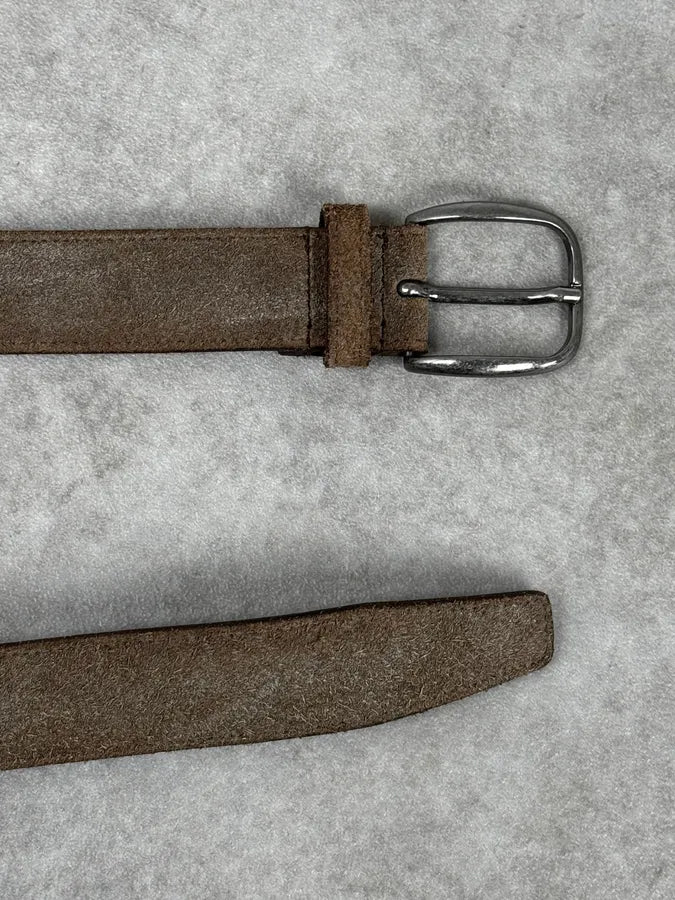 2000s Dolce & Gabbana Beige Taupe Classic Suede Belt rBFttgv 3