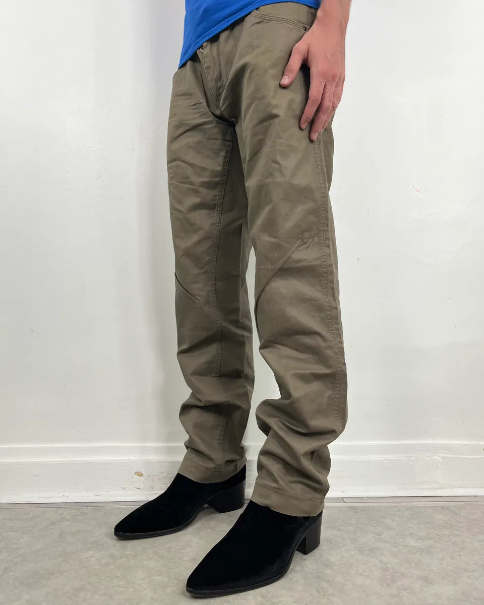 2000s Dolce & Gabbana Beige Waxed Pants nBECvvX 1