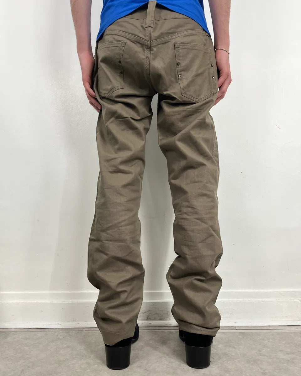2000s Dolce & Gabbana Beige Waxed Pants nBECvvX 2