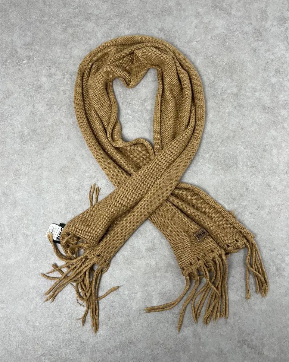 2000s Dolce & Gabbana Beige Wool Scarf QZSlWsE 0
