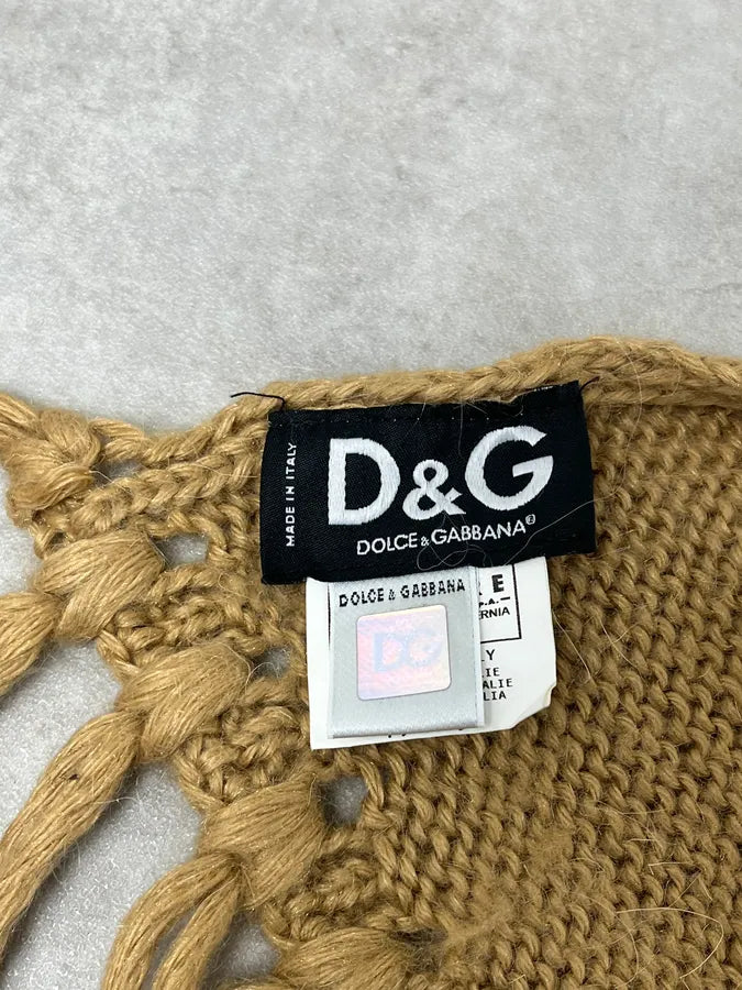 2000s Dolce & Gabbana Beige Wool Scarf QZSlWsE 3