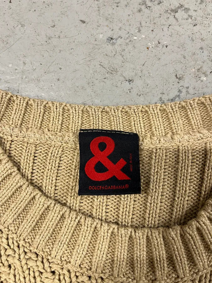 2000s Dolce & Gabbana Beige Wool Sweater (M/L) 7