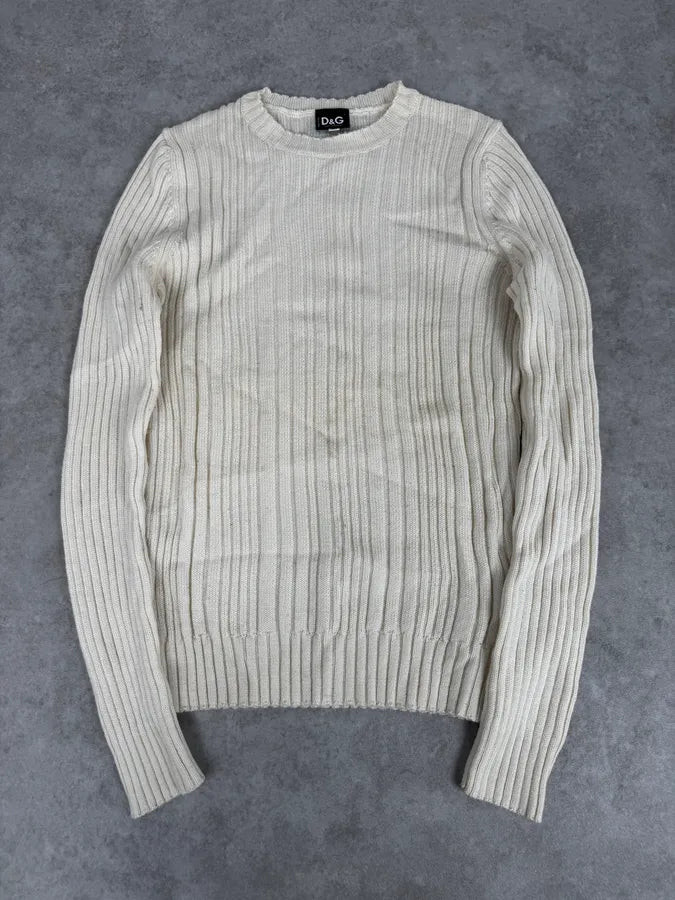 2000s Dolce & Gabbana Beige Wool Sweater elNuKJR 0