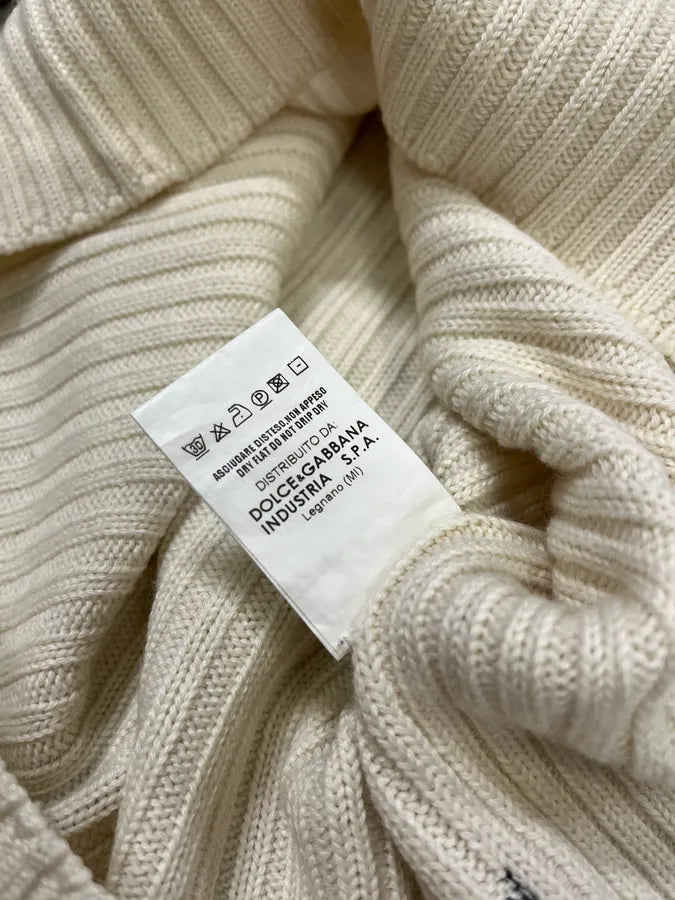 2000s Dolce & Gabbana Beige Wool Turtleneck Sweater iXEIMNO 10