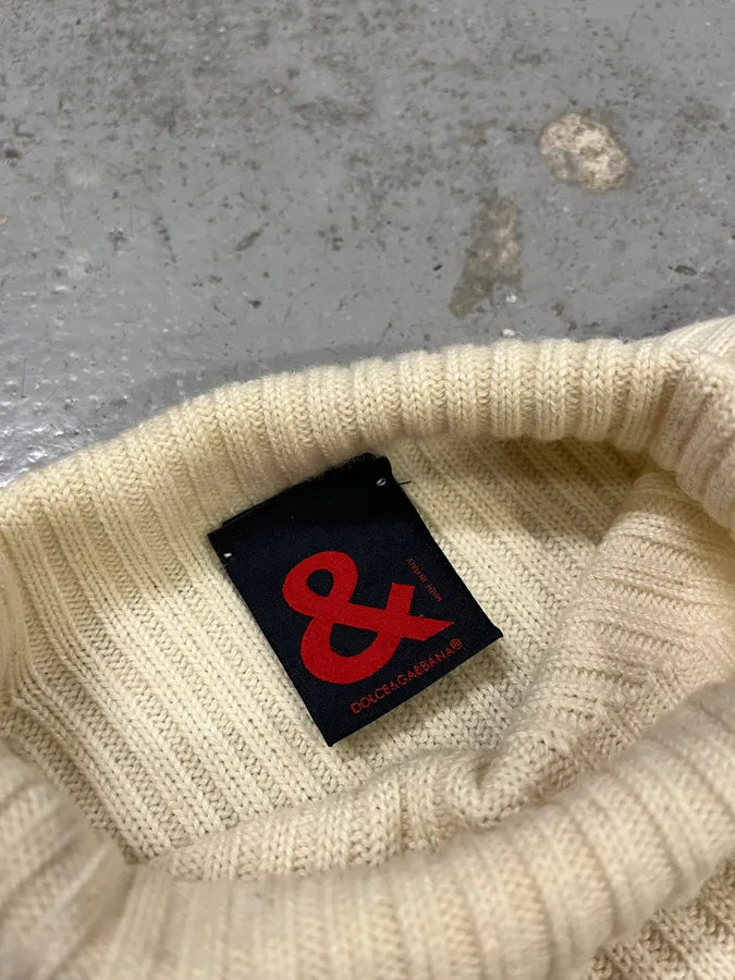 2000s Dolce & Gabbana Beige Wool Turtleneck Sweater iXEIMNO 7
