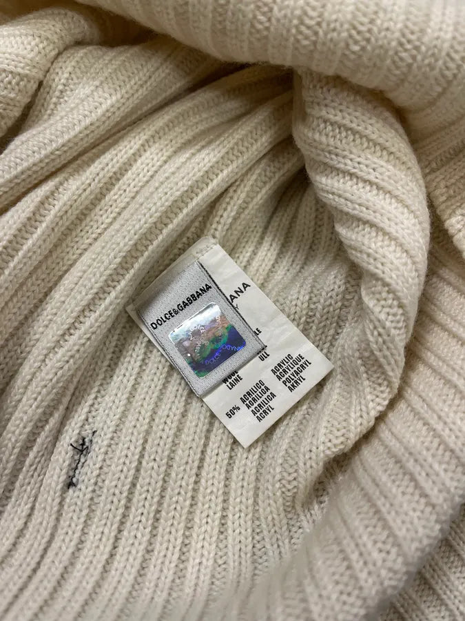 2000s Dolce & Gabbana Beige Wool Turtleneck Sweater iXEIMNO 9