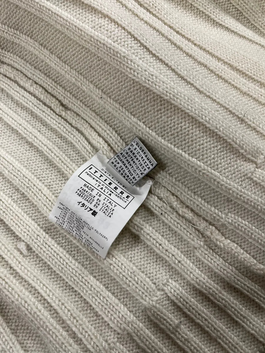 2000s Dolce & Gabbana Beige Wool Zip Up Cardigan Sweater (S) 11