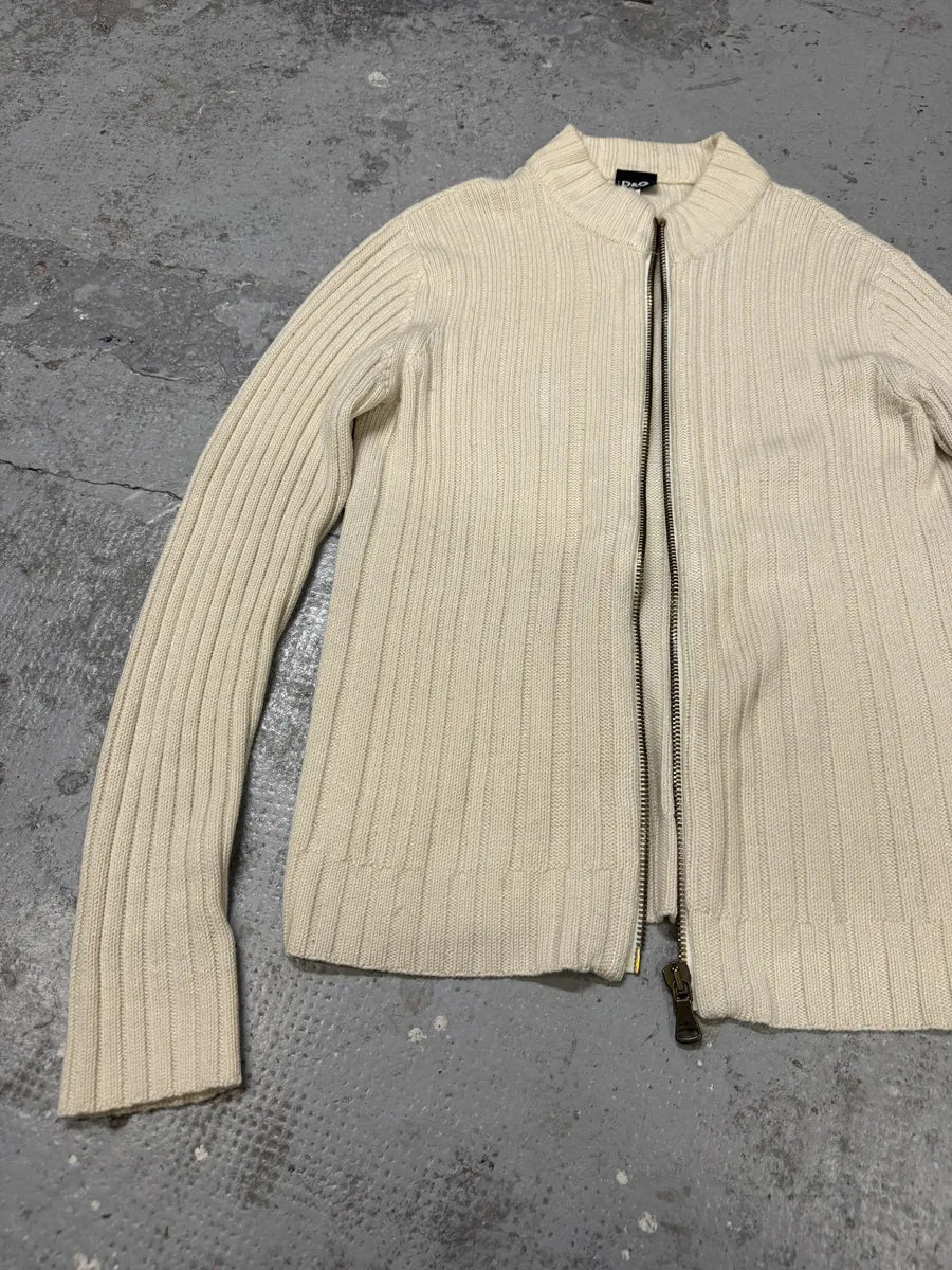 2000s Dolce & Gabbana Beige Wool Zip-Up Sweater JBeDnXj 4