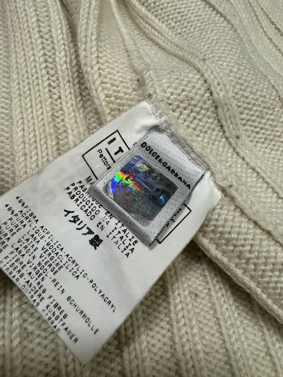 2000s Dolce & Gabbana Beige Wool Zip-Up Sweater JBeDnXj 5