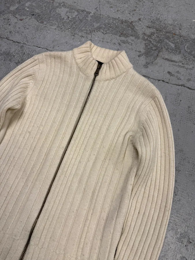2000s Dolce & Gabbana Beige Wool Zip-Up Sweater KnvEoNI 5