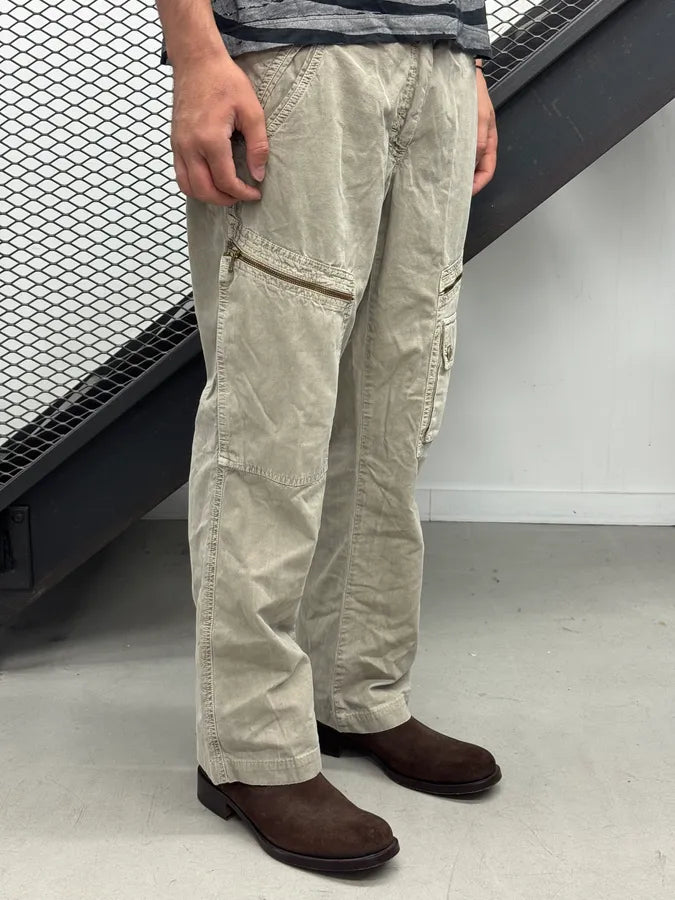 2000s Dolce & Gabbana Beige Zip Side Pocket Pants EkKsSZY 1