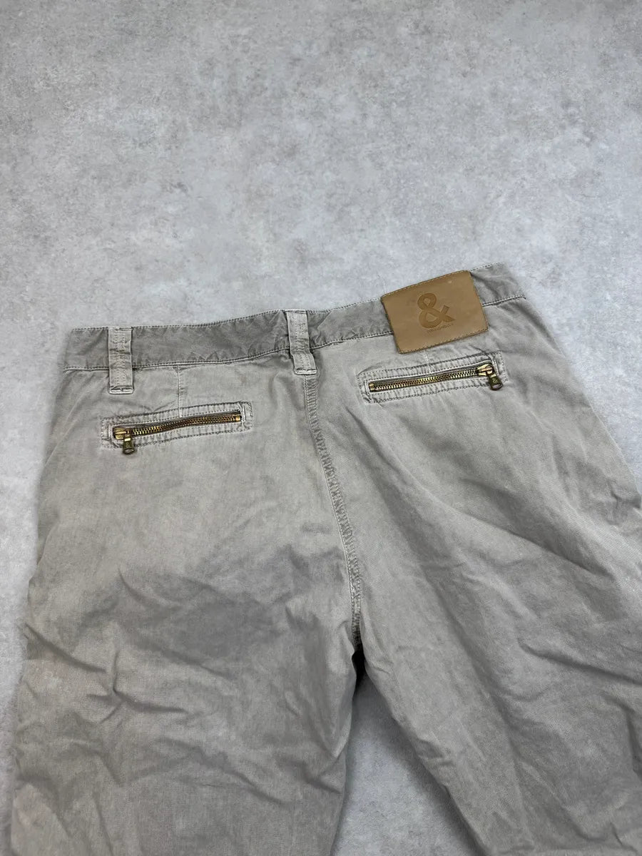 2000s Dolce & Gabbana Beige Zip Side Pocket Pants EkKsSZY 8