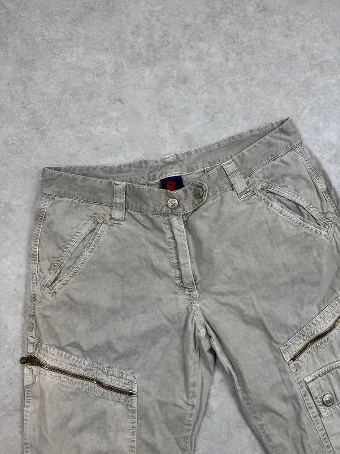 2000s Dolce & Gabbana Beige Zip Side Pocket Pants EkKsSZY 4