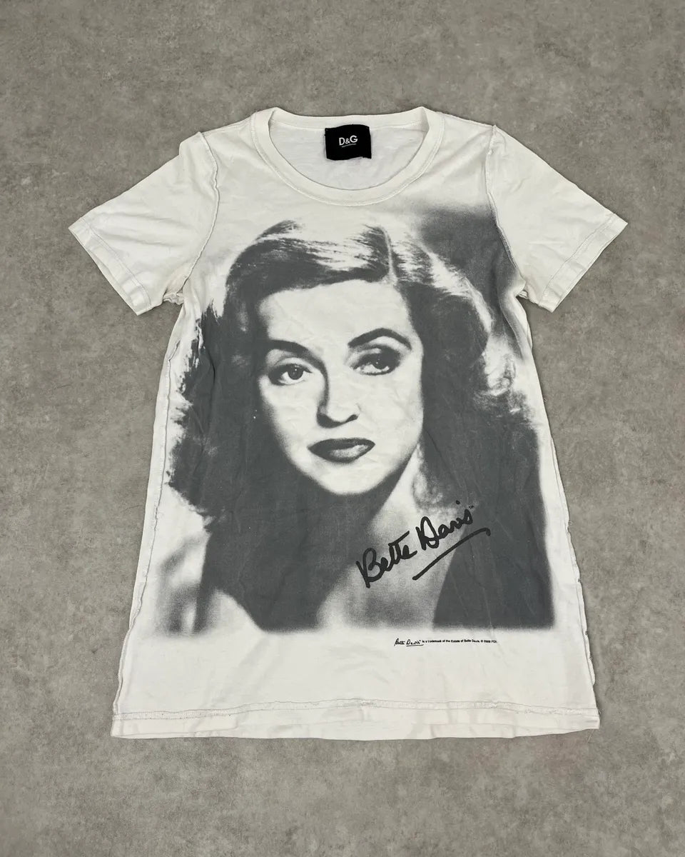 2000s Dolce & Gabbana Bette Davis White T -Shirt rmdgRZQ 0