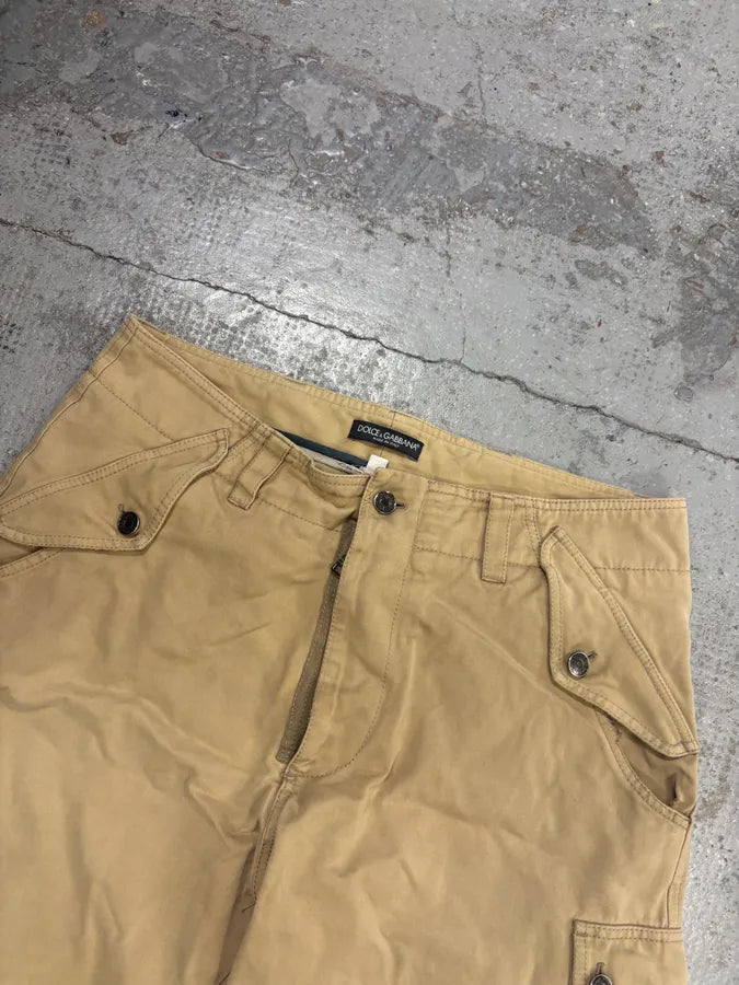 2000s Dolce & Gabbana Biege Cargo Shorts xoqSurq 4