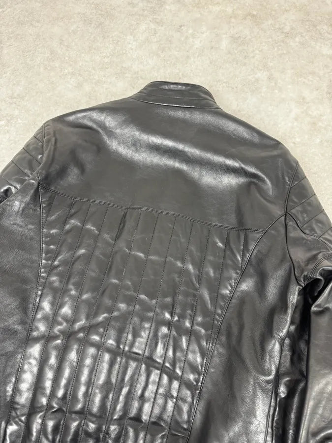 2000s Dolce & Gabbana Biker Black Leather Jacket VUGbnHM 5