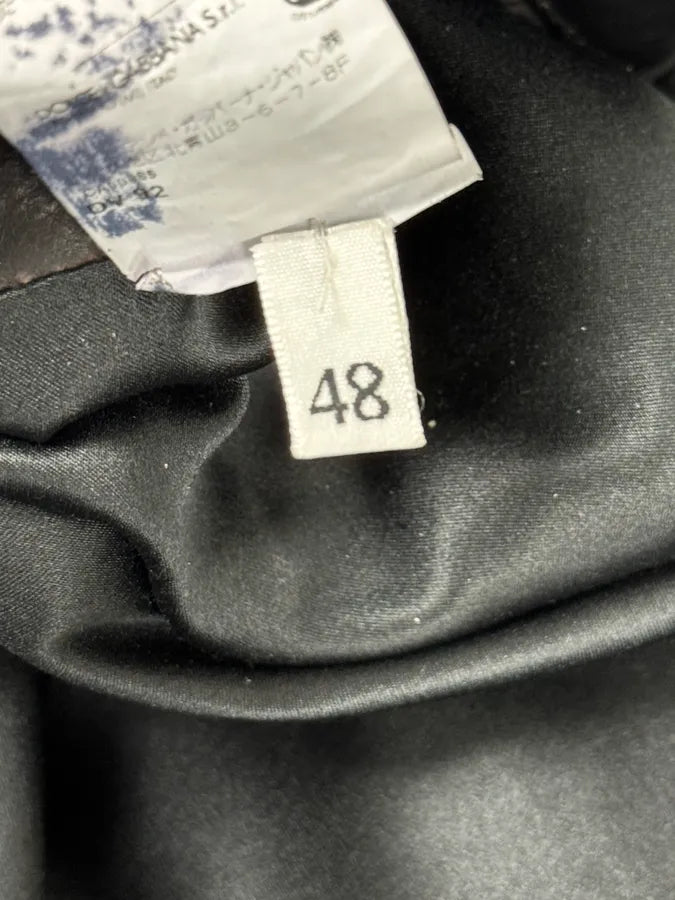 2000s Dolce & Gabbana Biker Black Leather Jacket VUGbnHM 10