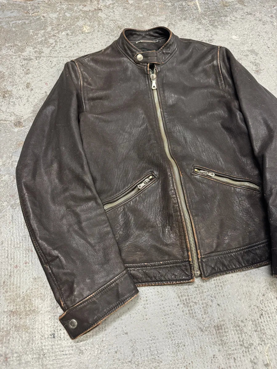 2000s Dolce & Gabbana Biker Brown Leather Jacket cKNYLEL 7