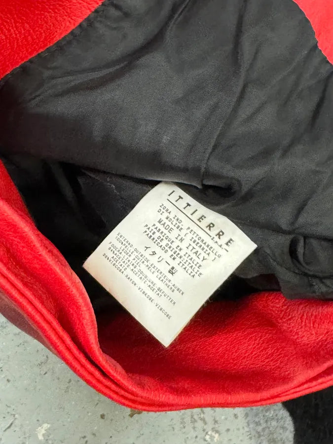 2000s Dolce & Gabbana Biker Leather Red & Black Fur Moto Leather Jacket ZCVtdGM 9