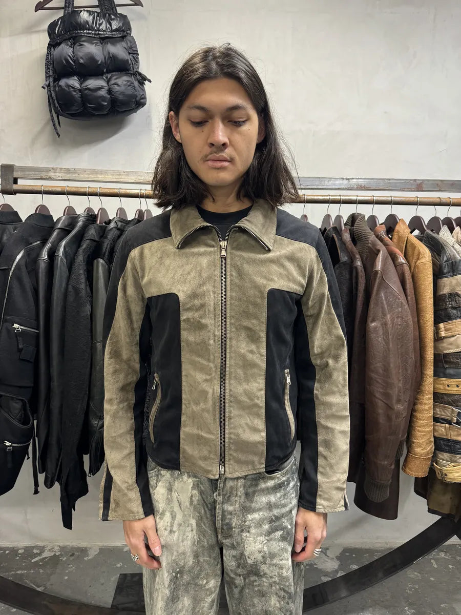 2000s Dolce & Gabbana Black & Beige Suede Cross Jacket (S/M) CBfZqGa 1