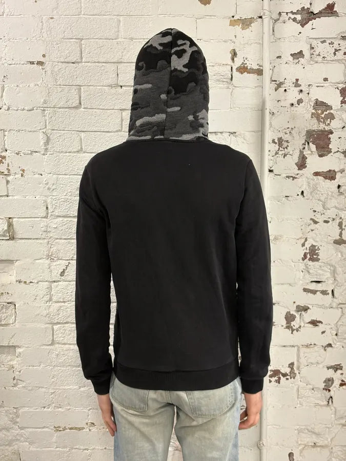 2000s Dolce & Gabbana Black & Grey Camo Zip-Up Hoodie XhStzto 2