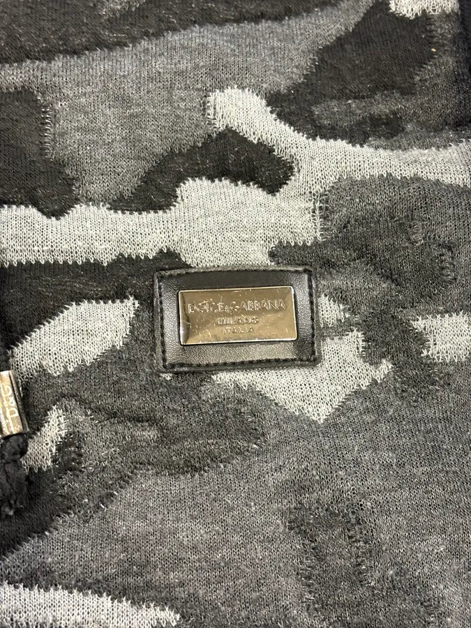 2000s Dolce & Gabbana Black & Grey Camo Zip-Up Hoodie XhStzto 8