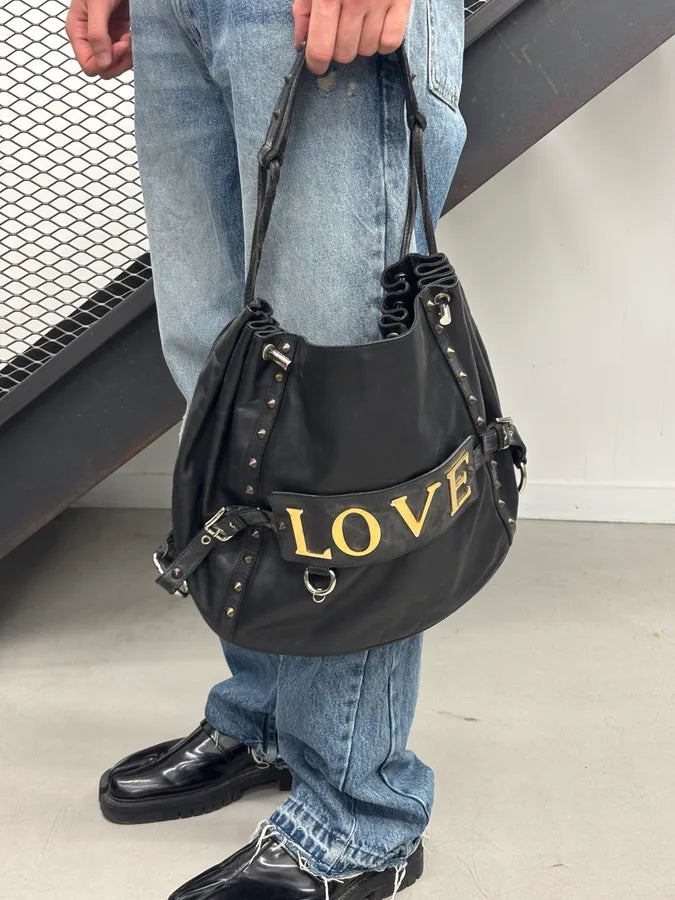 SS2003 Dolce & Gabbana Black « Love »  Handle Bag SyxYVwt 2