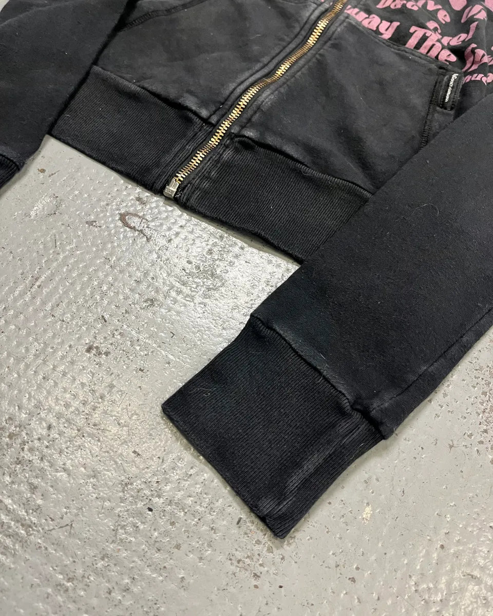 2000s Dolce & Gabbana Black & Pink Zip-Up Sweatshirt jyhQlYz 5