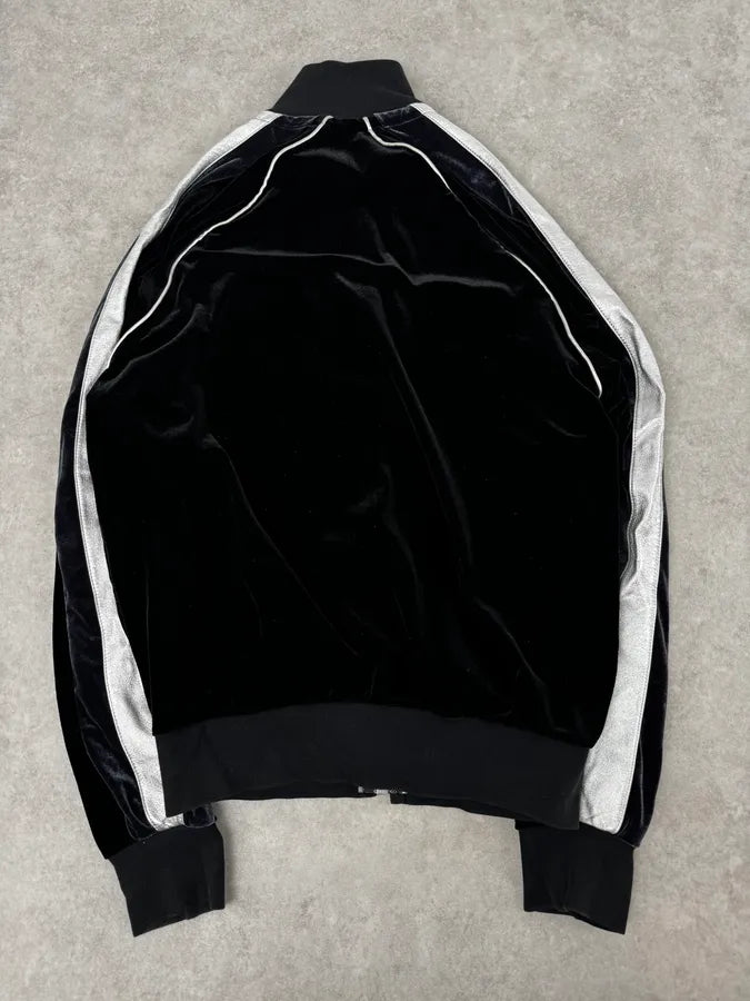 AW2007 Dolce & Gabbana Black & Silver Grey Velvet Zip-up Sweater RNOCoke 4