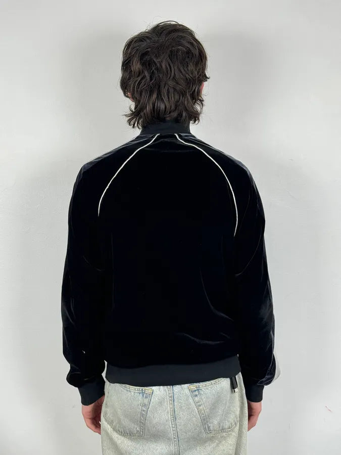 AW2007 Dolce & Gabbana Black & Silver Grey Velvet Zip-up Sweater RNOCoke 3