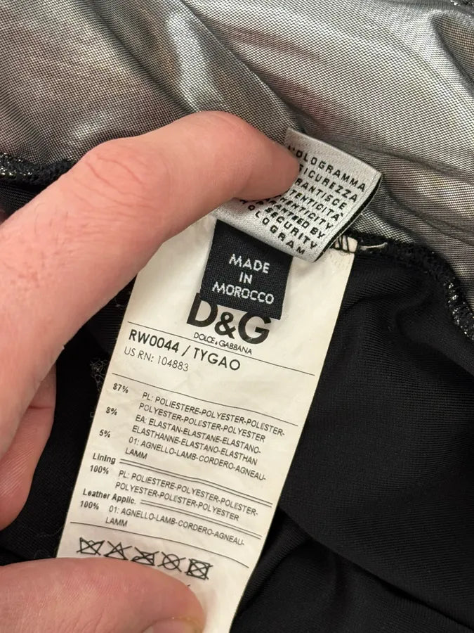 AW2007 Dolce & Gabbana Black & Silver Grey Velvet Zip-up Sweater RNOCoke 12