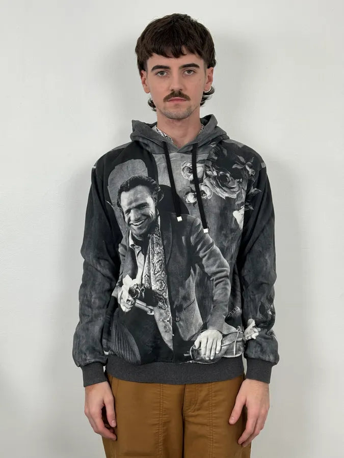 2000s Dolce & Gabbana Black & White Aged Cinema Graphic Hoodie bkbzxdp 1