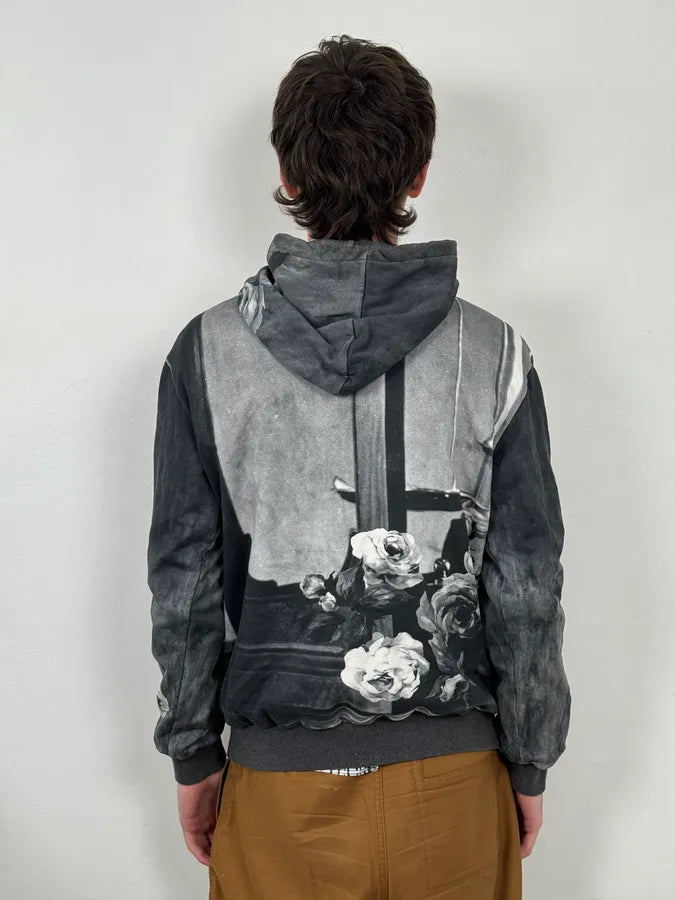 2000s Dolce & Gabbana Black & White Aged Cinema Graphic Hoodie bkbzxdp 2