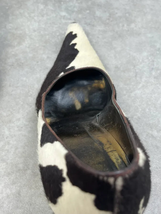 2000s Dolce & Gabbana Black & White Calf Hair Cow Print Heels TKSnmqL 10