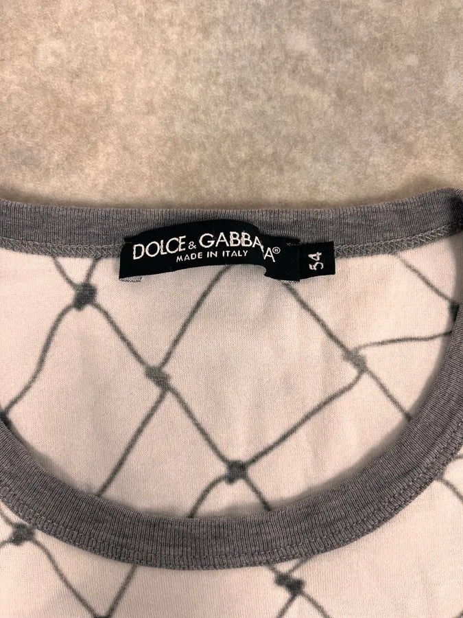 2000s Dolce & Gabbana Black & White Jail Gun Men T-Shirt dVJpMtE 2