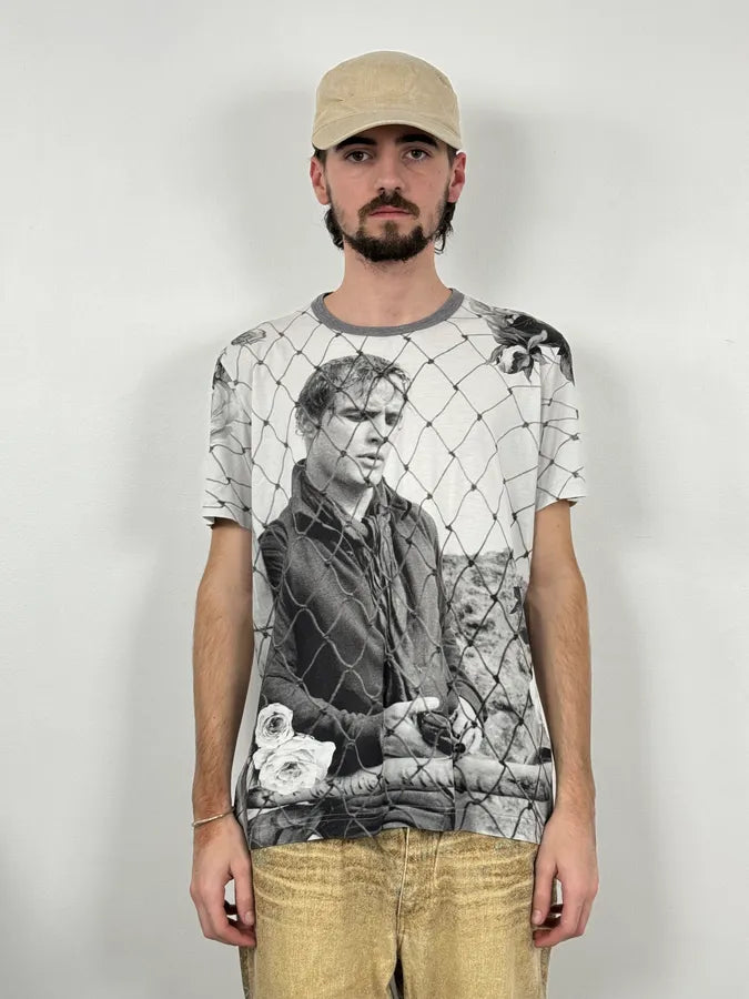 2000s Dolce & Gabbana Black & White Jail Gun Men T-Shirt dVJpMtE 3