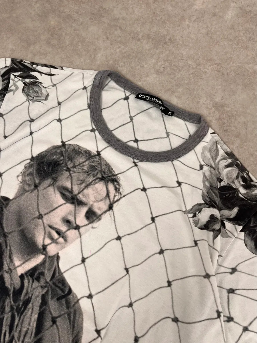 2000s Dolce & Gabbana Black & White Jail Gun Men T-Shirt dVJpMtE 5