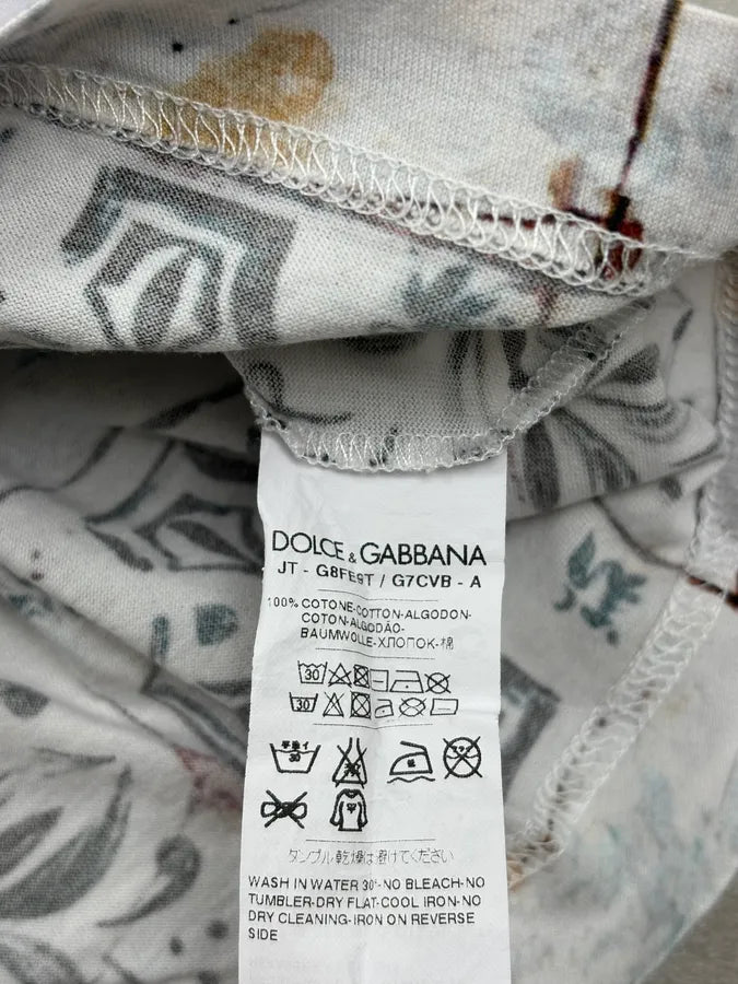 SS2015 Dolce & Gabbana Black & White Royal Bull Corrida T-Shirt nOtKSuU 9
