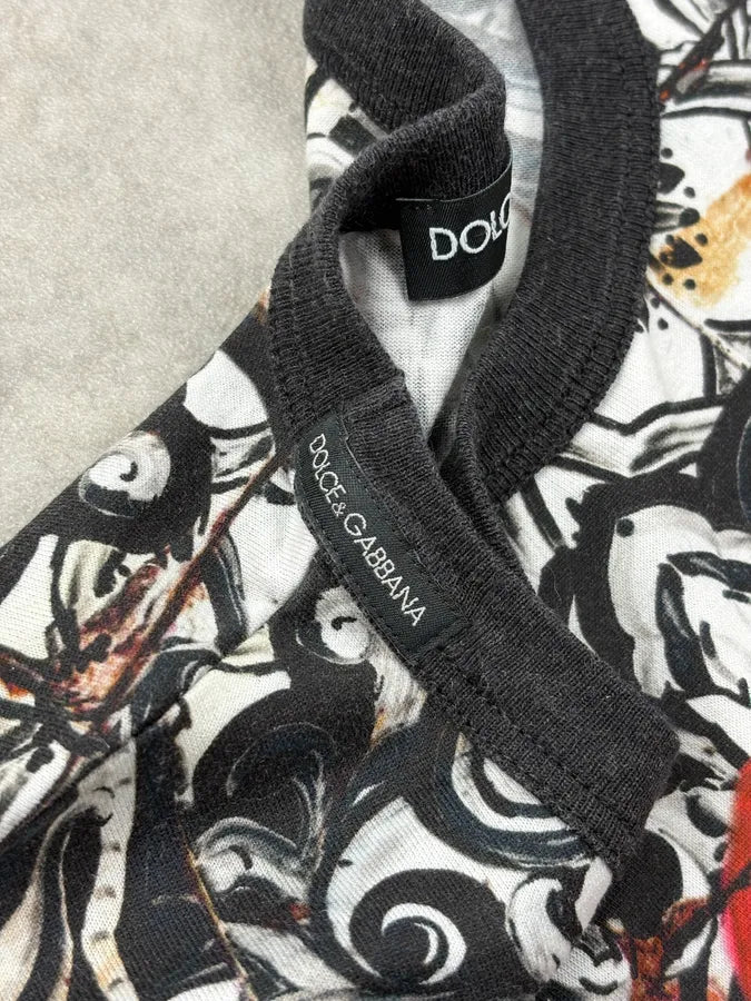 SS2015 Dolce & Gabbana Black & White Royal Bull Corrida T-Shirt nOtKSuU 7