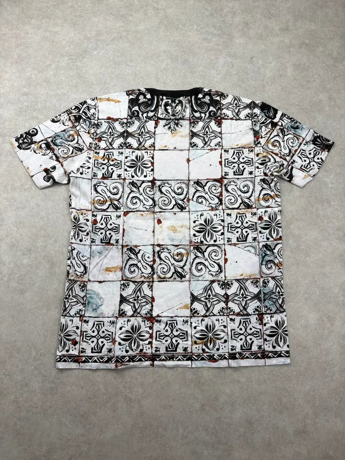 SS2015 Dolce & Gabbana Black & White Royal Bull Corrida T-Shirt nOtKSuU 6