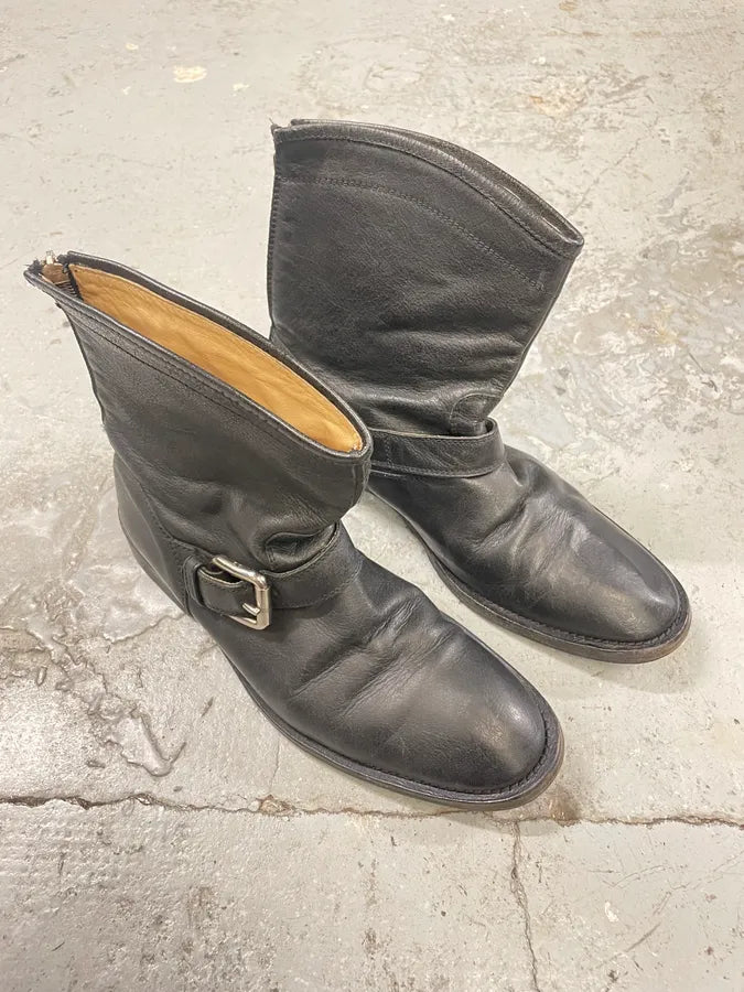 2000s Dolce & Gabbana Black Ankle Buckle Boots (44eu/us10) idEpZYh 3