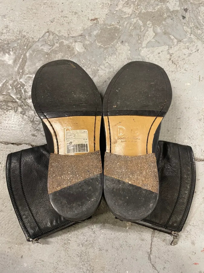 2000s Dolce & Gabbana Black Ankle Buckle Boots (44eu/us10) idEpZYh 9