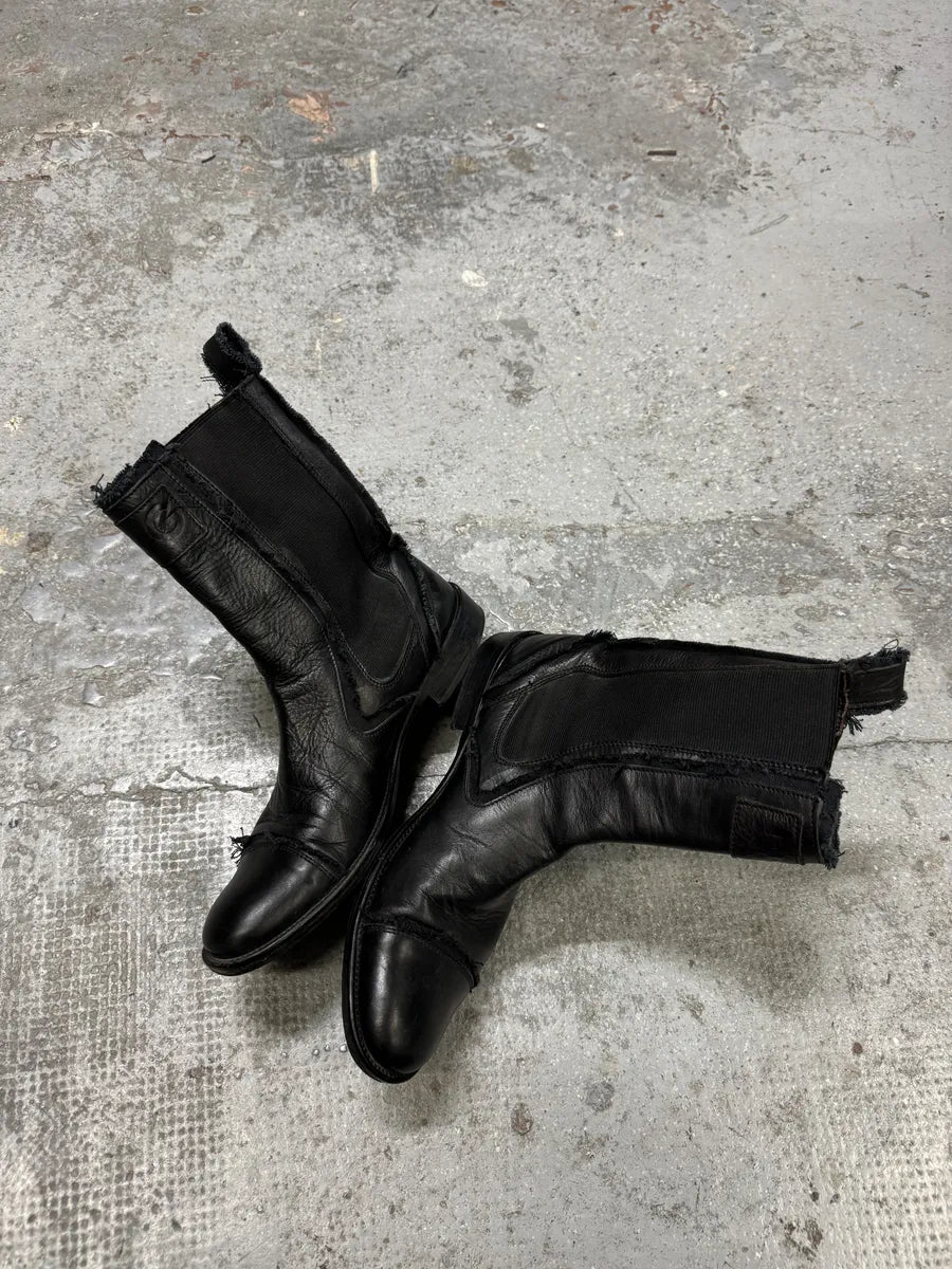2000s Dolce & Gabbana Black Ankle Distressed Boots (40.5eu/us7.5) pMODjDP 3