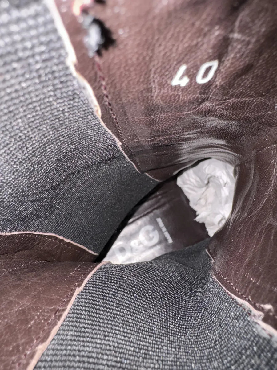 2000s Dolce & Gabbana Black Ankle Distressed Boots (40.5eu/us7.5) pMODjDP 7