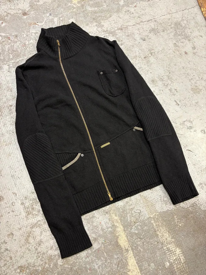 2000s Dolce & Gabbana Black Asymmetrical Zip Wool Sweater nLcmspO 3