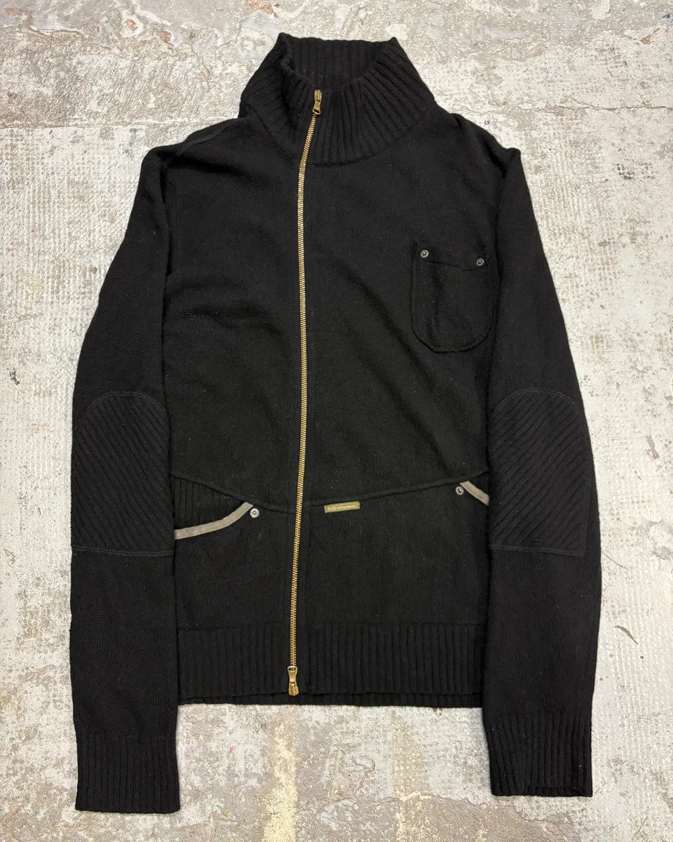 2000s Dolce & Gabbana Black Asymmetrical Zip Wool Sweater nLcmspO 0