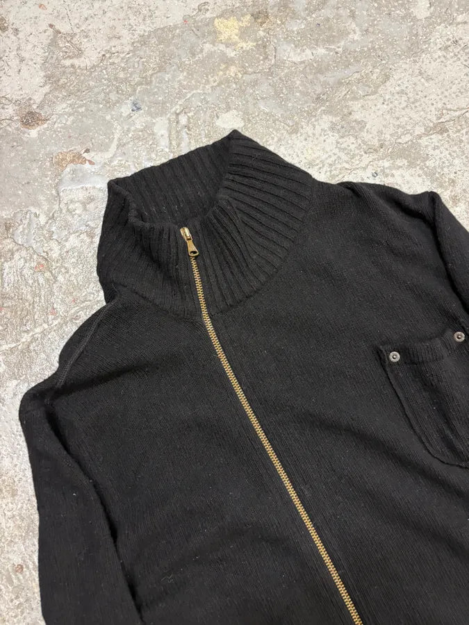 2000s Dolce & Gabbana Black Asymmetrical Zip Wool Sweater nLcmspO 4